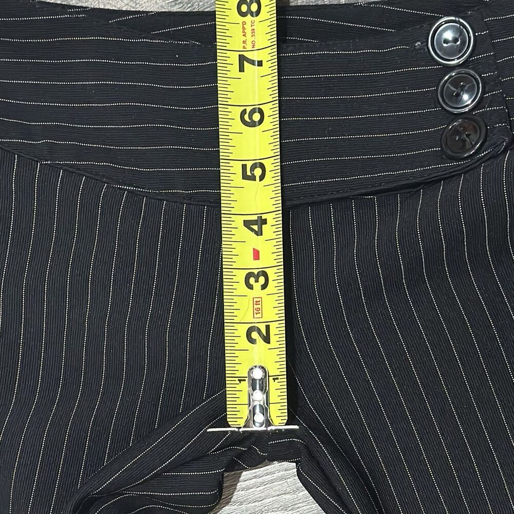 Vintage Y2K Rave Flare Trouser Pants Low Rise Pinstripe Office Siren 90's Y2K 0 - Picture 5 of 7